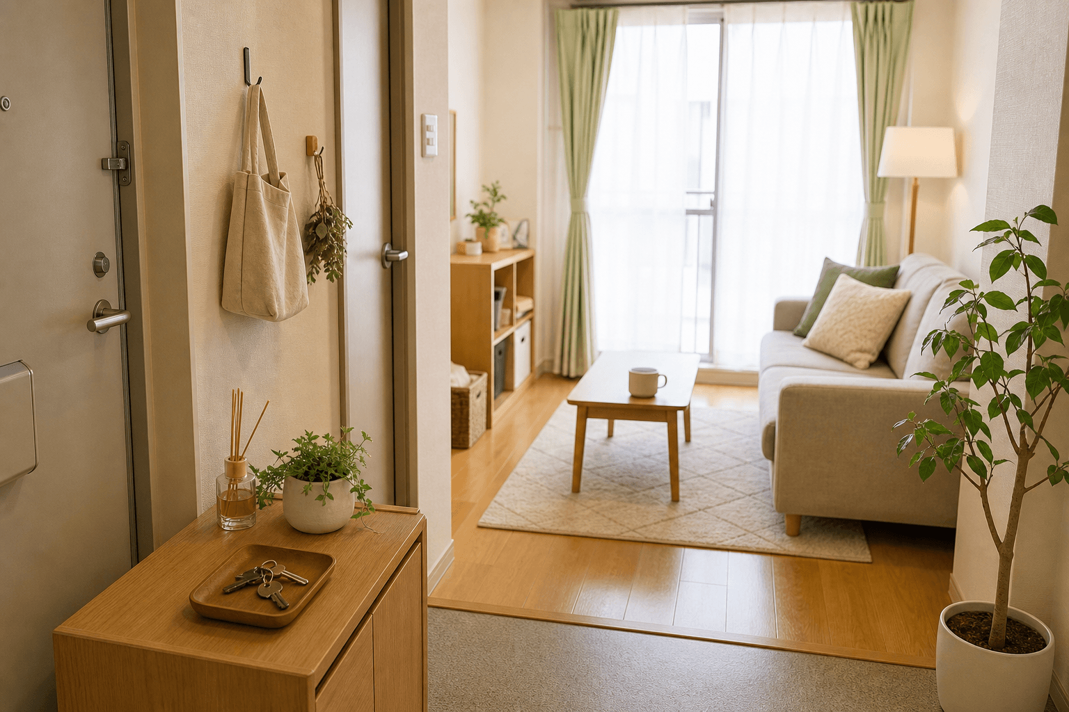 居住用賃貸の明るい室内